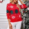Women’s Christmas Tree Jacquard Pullover Knitted Sweater by FitiqueFit