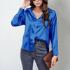 Women’s Satin Lapel Button-Down Blouse by FitiqueFit