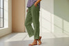 Cropped Pants With Decorative Buttons Along the Side Seams by FitiqueFit