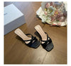 Bow Tie Square Toe Stiletto Heels – High Heel Summer Pumps by FitiqueFit