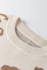 Camel Asymmetric Leopard Print Detail Drop Shoulder Sweater by Wild and Free Boutique