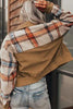 Plaid Corduroy Flap Pockets Button Up Jacket Trendy Outerwear With Classic Flap Pockets For Casual Comfort by Stevvex
