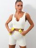 Seamless Ribbed Built Bra Tank Top – Women's Longline Workout Crop Top by FitiqueFit
