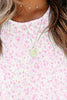 Light Blue Boho Floral Print Smocked Puff Sleeve Blouse
