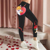 Rosed-print Leggings For Casual Wear In European And American Styles by My Store