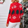 Women’s Christmas Tree Jacquard Pullover Knitted Sweater by FitiqueFit