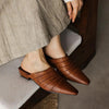 Handmade Sheepskin Ruched Mule Slides – Square Toe Low Heel by FitiqueFit