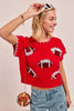 BiBi Gameday Sequin Football Embroidered Stitch Sweater by Wild and Free Boutique