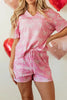Bowknot Printed Notched T-Shirt and Shorts Set by Simply Love