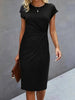 Front Knot Bodycon Midi Dress – Round Neck Sleeveless Tie Dress by FitiqueFit
