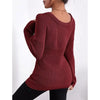 Women's Off-Shoulder Crossover Knit Sweater – Slim Fit Long Sleeve by FitiqueFit