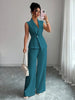 Women's Sleeveless Blazer & Straight-Leg Pants Two-Piece Set by FitiqueFit