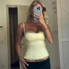 Womens Strapless Off-the-shoulder Form-fitting Tank Top by My Store