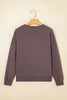 Dark Khaki Terry Bow Pattern Drop Shoulder Sweatshirt by Wild and Free Boutique