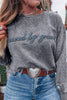 High-rise saved by grace Letter Embroidery Mineral Wash Loose Sweatshirt by Wild and Free Boutique