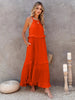 Romantic Ruffled Sleeveless Tiered Maxi Dress with Pockets Elegant & Chic Statement Beautiful Design Dress by Stevvex