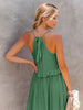 Romantic Ruffled Sleeveless Tiered Maxi Dress with Pockets Elegant & Chic Statement Beautiful Design Dress by Stevvex