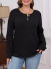 Ribbed Knit Button-Front Long Sleeve T-Shirt by Simply Love