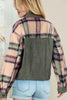 Plaid Corduroy Flap Pockets Button Up Jacket Trendy Outerwear With Classic Flap Pockets For Casual Comfort by Stevvex