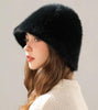 Women’s Real Rabbit Plush Hat – Big Head Circumference Warm Winter Hat by FitiqueFit