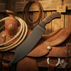 Hand-Forged High Carbon Steel Bowie Knife – 13-Inch Trailing Point by JW SteelCrafts