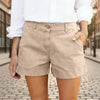 Women's High-Waisted Twill Cotton Bermuda Shorts by FitiqueFit