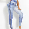Denim-Look Peach Butt Yoga Leggings – Slim Fit Fitness Workout Pants by FitiqueFit