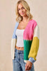 BiBi Color Block Open Front Sweater Cardigan by FitiqueFit