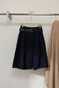 Relaxed A-Line Crushed Pleat Cotton Midi Skirt with Belt by FitiqueFit