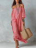 Women's Striped Loose-Fit Flared Maxi Dress – Holiday & Vacation by FitiqueFit