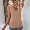 Women's Solid V-Neck Sleeveless Camisole Top by FitiqueFit