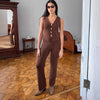 Beach Bohemian Wide-Leg Pants Set | Sleeveless Two-Piece by FitiqueFit