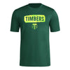 adidas Mens Short Sleeve Pre-Game T-Shirt Dark Green/Portland Timbers 3X-Large by EasyOptionXY