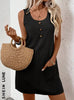 Women’s Solid‑Color Sleeveless A‑Line Dress by FitiqueFit