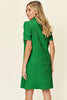 Double Take Full Size Texture Collared Neck Short Sleeve Dress Textured Dress For Women by Stevvex
