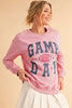 Pink Rugby GAME DAY Graphic Drop Shoulder Sweatshirt by Wild and Free Boutique