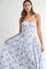 Sweetheart Neckline Floral Printed Midi Dress – Floral Midi Dress, Sweetheart Neckline Dress, Romantic Midi Dress, Feminine Floral Dress, Elegant Midi Dress by Stevvex