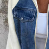 Women's Denim Patchwork Zip-Up Jacket by FitiqueFit