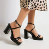 Square-Toe Buckle Strap High Heels – Elegant Thin-Strap Summer Block Heels by FitiqueFit