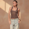 Women's Sequin Deep V-Neck Strappy Tank Top – 3 Colors S–L by FitiqueFit