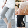 Women’s Lace Trim Stretch Leggings – Fashion Bottoming Pants by FitiqueFit