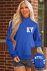 Dark Blue KY KENTUCKY Printed Mock Neck Sweatshirt by Wild and Free Boutique