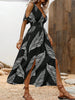 Women’s Off-Shoulder Cross V-Neck Maxi Dress by FitiqueFit