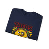 Tacos Not Tariffs Sweatshirt | taco pun, tariff protest typography by Tristan’s Treehouse