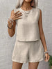 Women's Solid Color Sleeveless Vest & Shorts Set by FitiqueFit