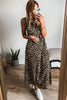 Luxury Leopard Print Sleeveless Maxi Dress Modern & Trendy Statement Piece Charming Dress by Stevvex