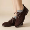 Women's Retro Lace-Up Deep-Mouth Suede Loafer Pumps by FitiqueFit