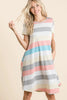 Striped Short Sleeve Dress with Pockets For Women – Casual Striped Dress, Comfortable Short Sleeve Dress, Pocketed Striped Dress, Versatile Striped Dress, Relaxed Fit Dress, Effortless Striped Dress, Chic Short Sleeve Dress by Stevvex