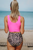 Black Square Neck Sleeveless Fashion Print Tankini Set