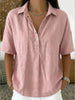Short Sleeve Button Pullover Shirt – Solid Color Women’s Top by FitiqueFit